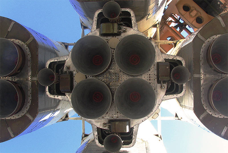 Below the rocket